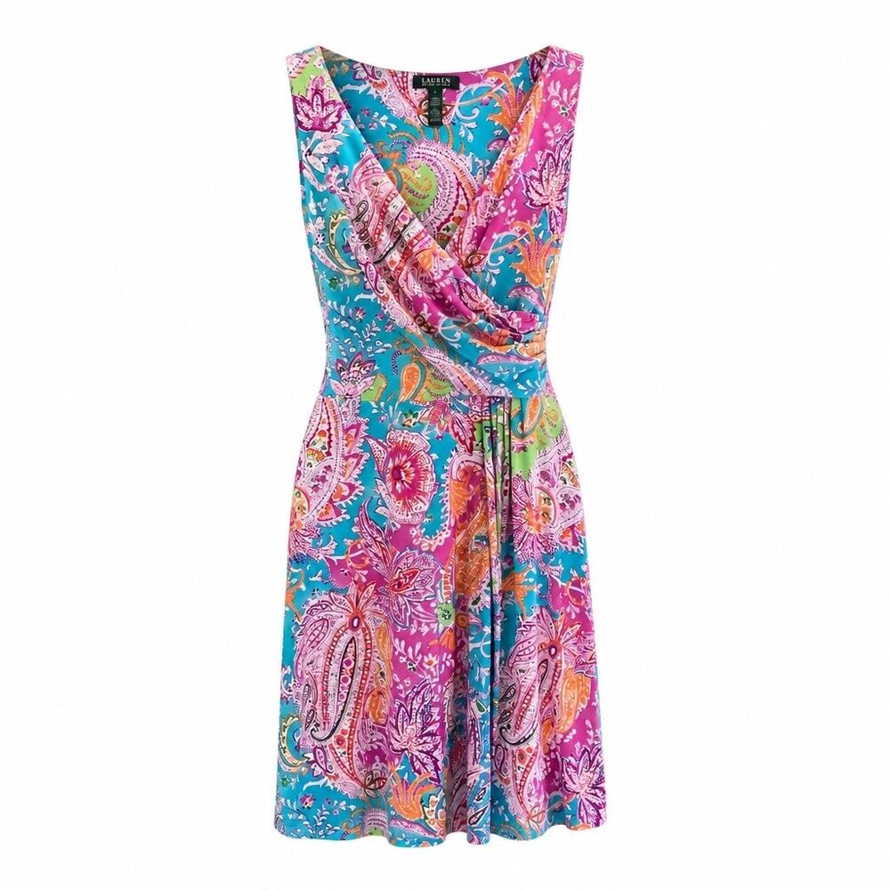 Lauren Ralph Lauren Dress Paisley Sleeveless S Garden Party Cocktail Wedding